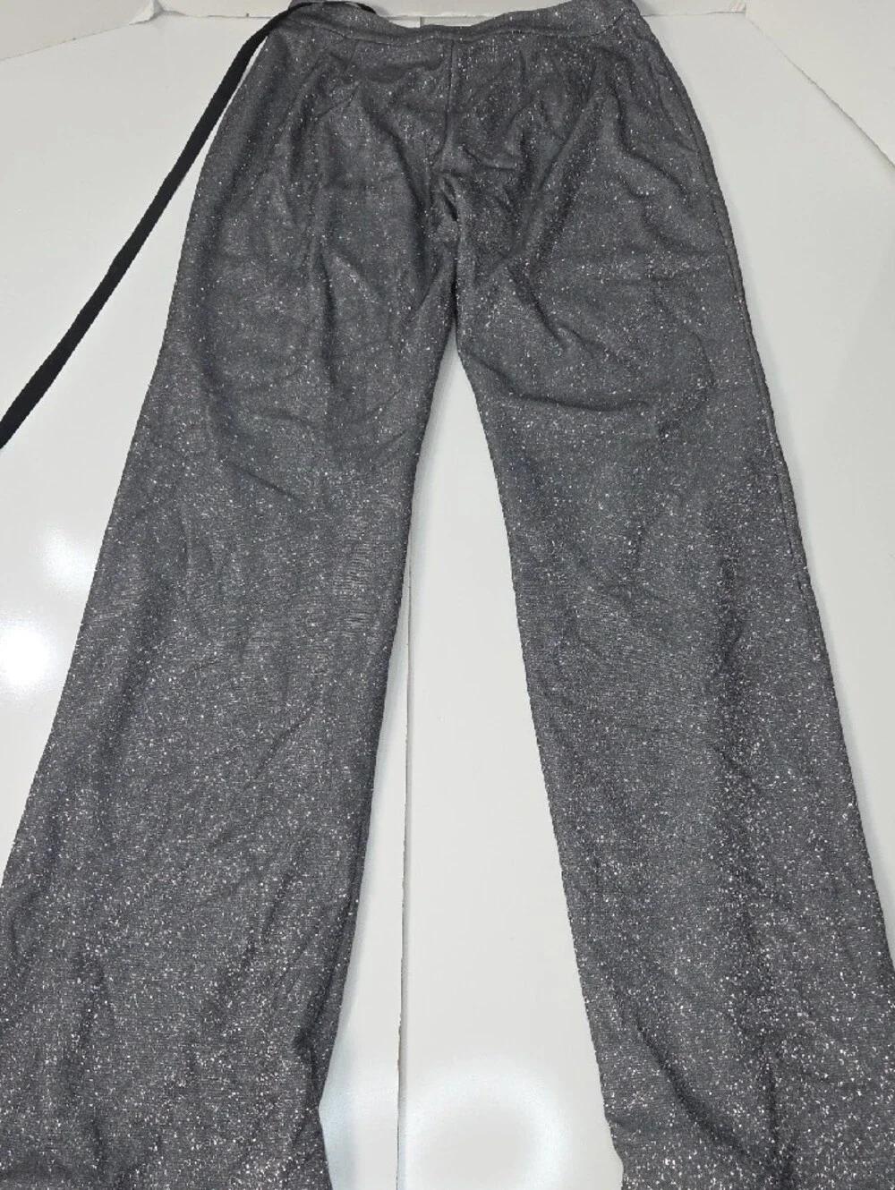 SLA The Label Santorini Womens Glitter Grey Wide-Leg Trousers M